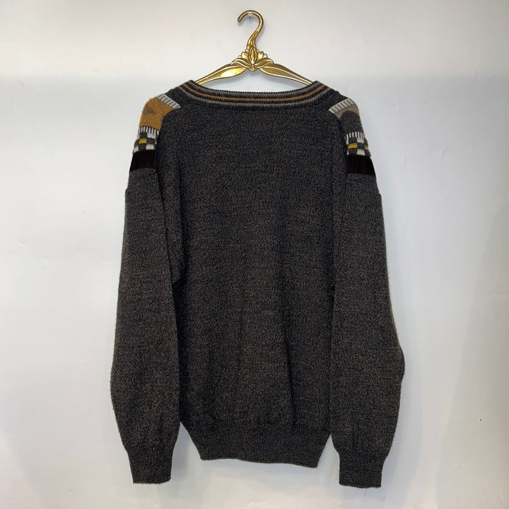 M Pullover geometrische Muster grau