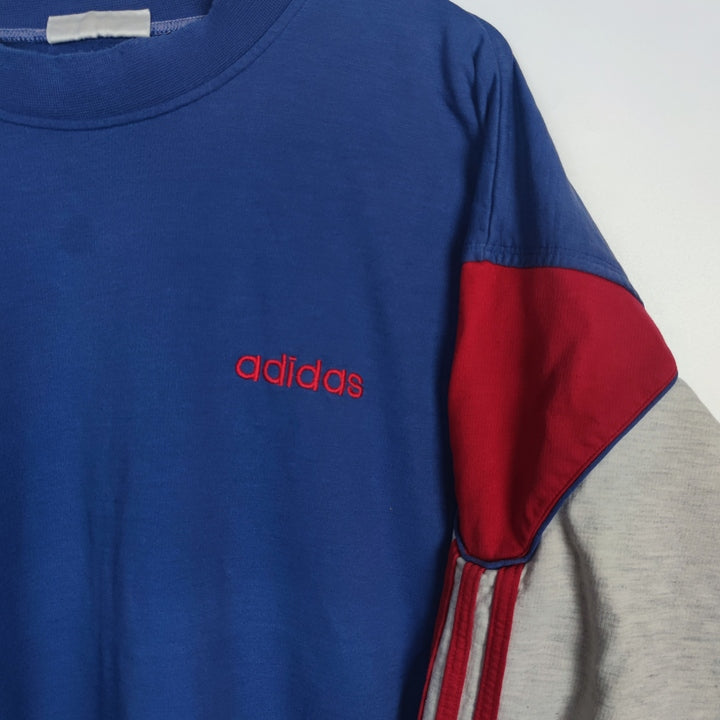 L Vintage Adidas Sweater in Blau