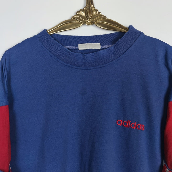 L Vintage Adidas Sweater in Blau