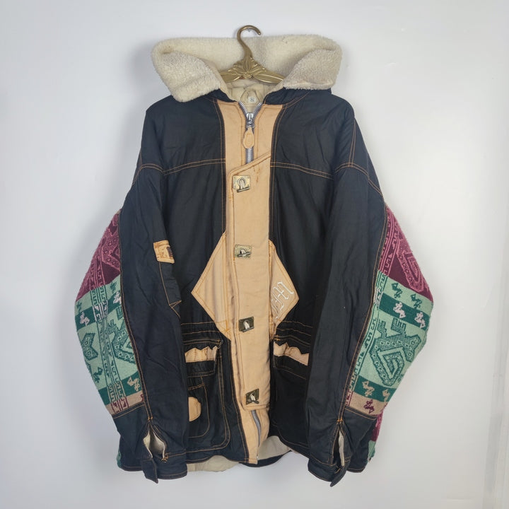 XL Vintage Winter Jacke mit Azteken Navajo Muster .