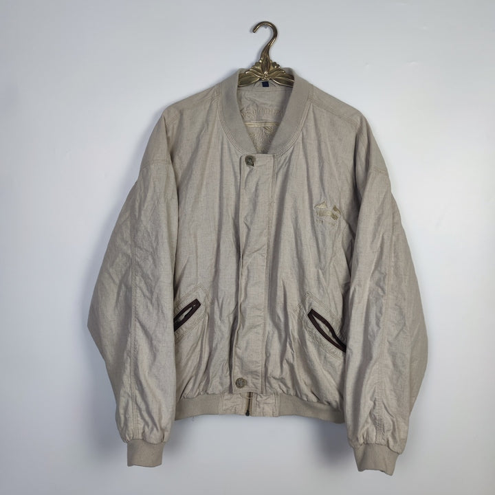 L Oversize XL Vintage Stoff Bomber Jacke.