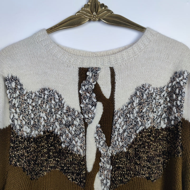 M Vintage Mädels Pullover goldene Elemente