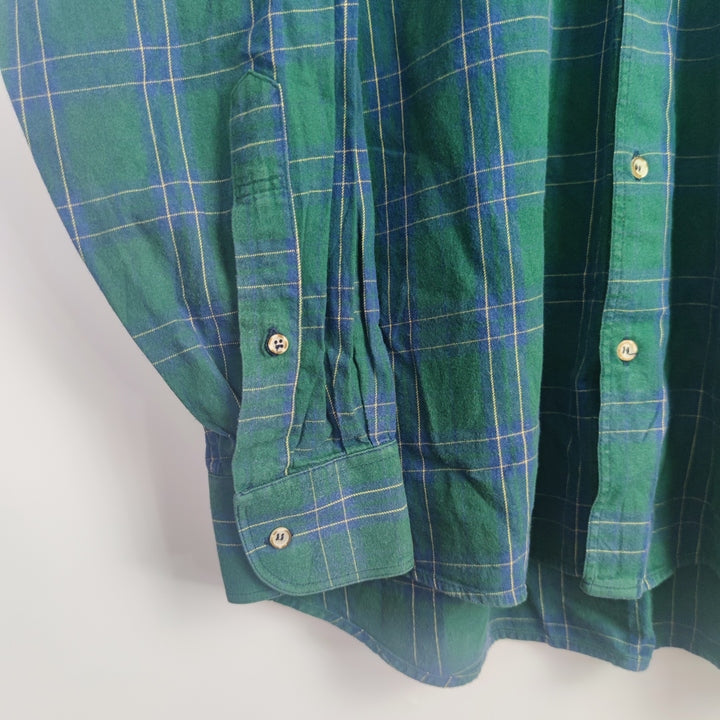 L Vintage Burberry Shirt kariert Grün Blau
