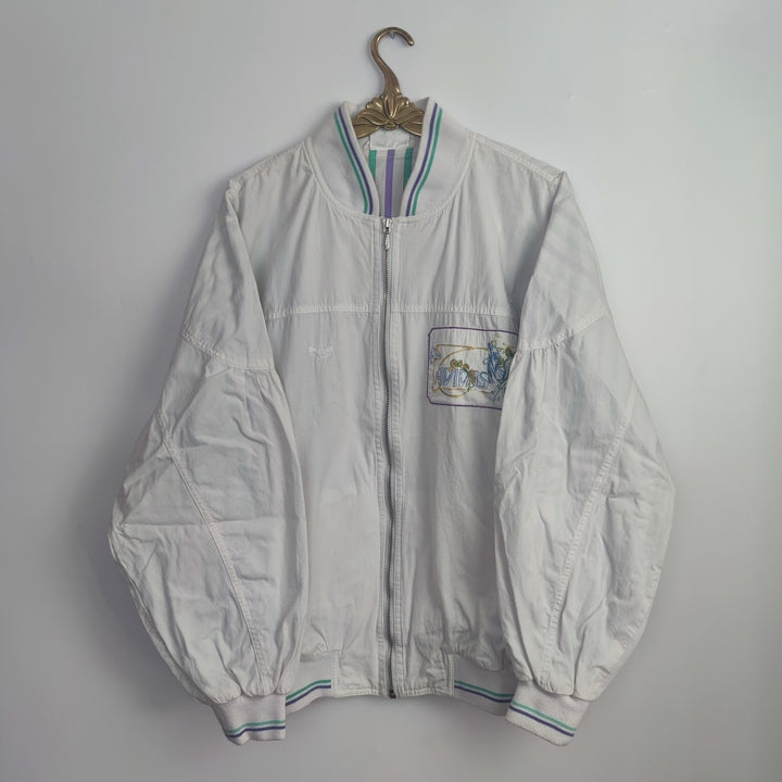 M Vintage Adidas Jacke Weiß Lila.