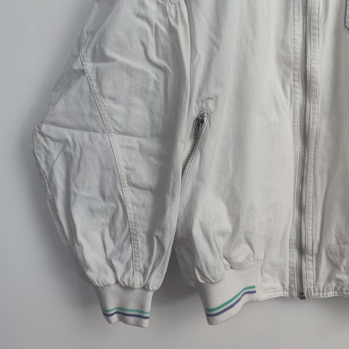 M Vintage Adidas Jacke Weiß Lila.