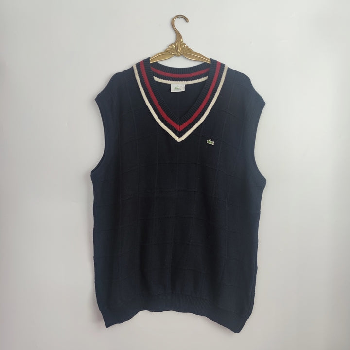 XL Vintage Lacoste Pullover Blau Rot