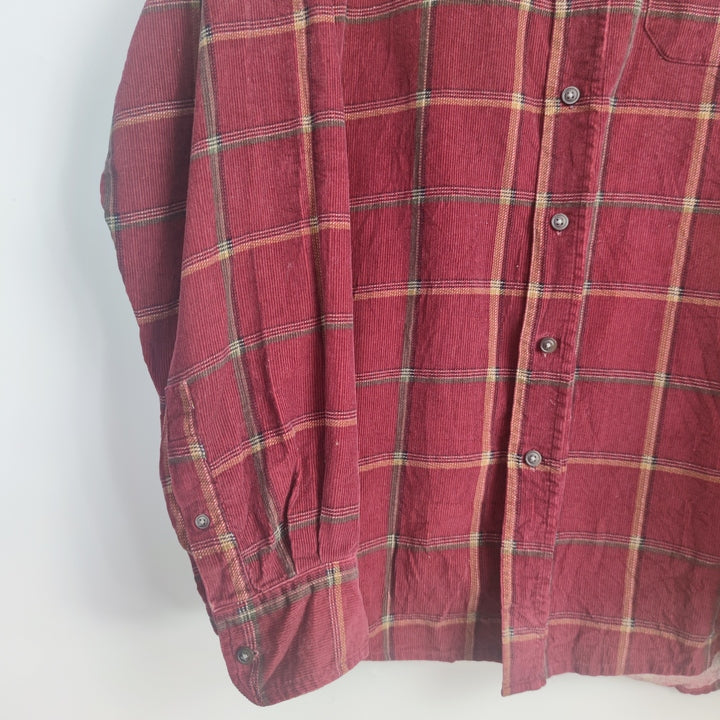 XL Vintage Cord Hemd Rot kariert