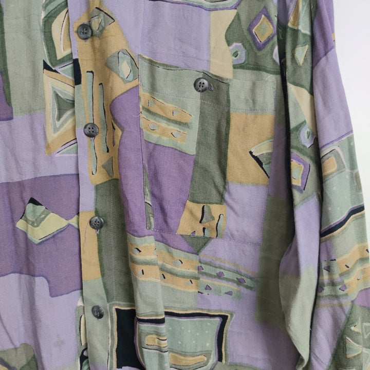 L Vintage Hemd verrückte Muster