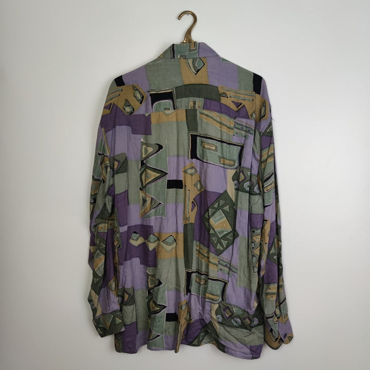 L Vintage Hemd verrückte Muster