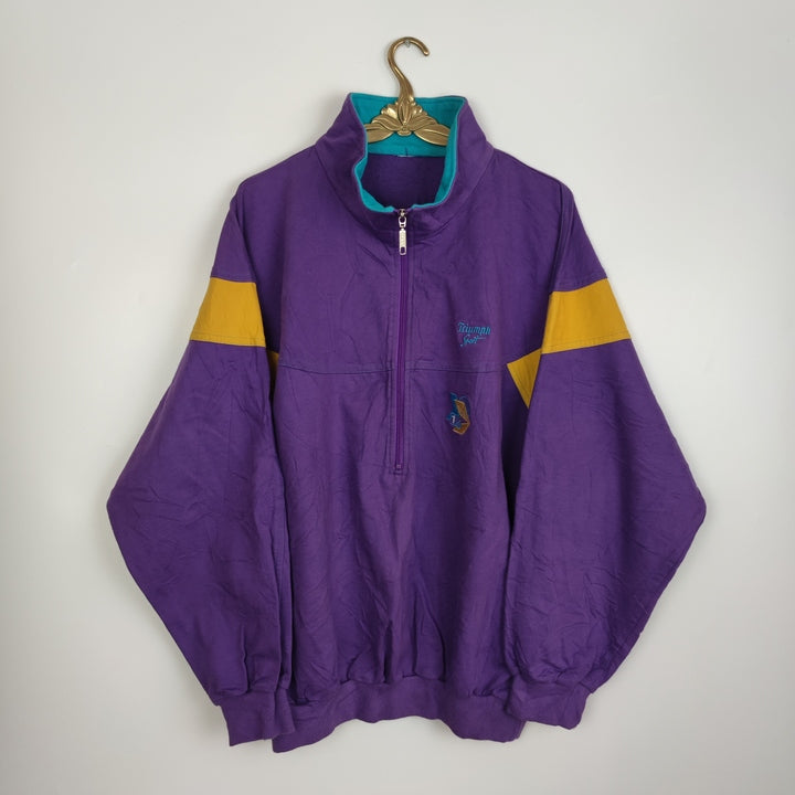 M Vintage Sweater Lila Gelb