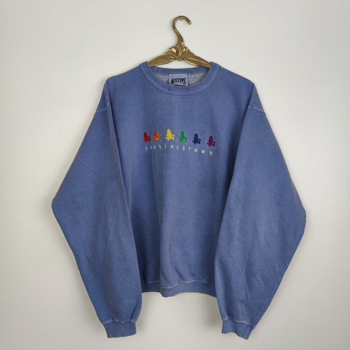 M Vintage Sweater Stühle Blau