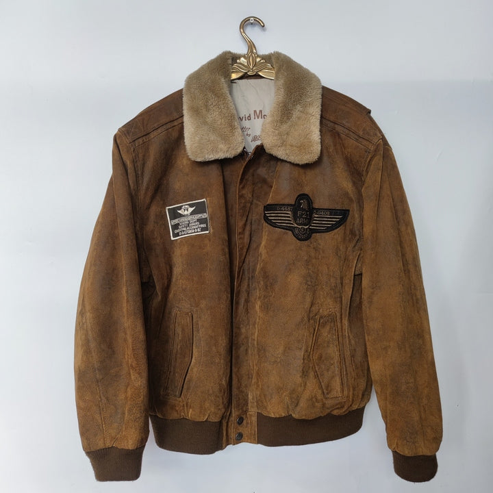 M-L David Moore Wildlederjacke Pilot braun