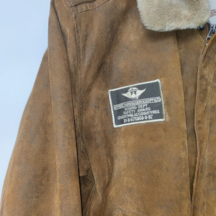 M-L David Moore Wildlederjacke Pilot braun