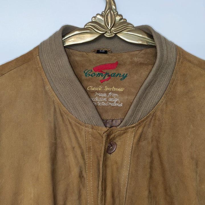 M-L Wildlederjacke Stoffeinsatz braun