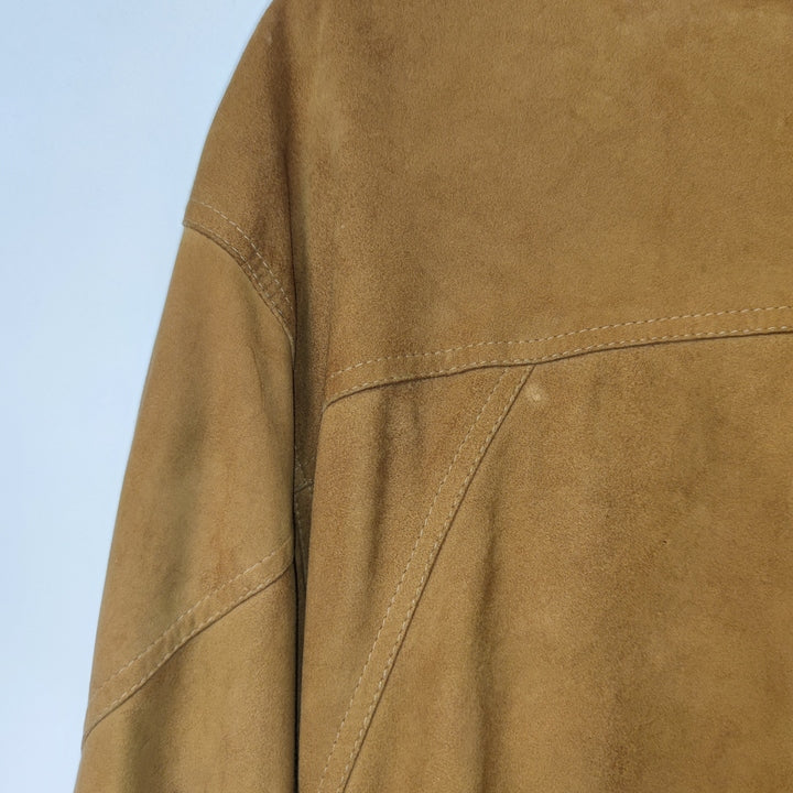 M-L Wildlederjacke Stoffeinsatz braun