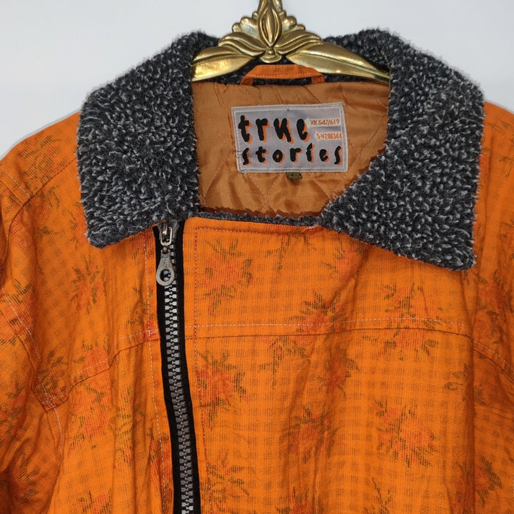 M Funky Jacke Blumen mitteldick orange/schwarz