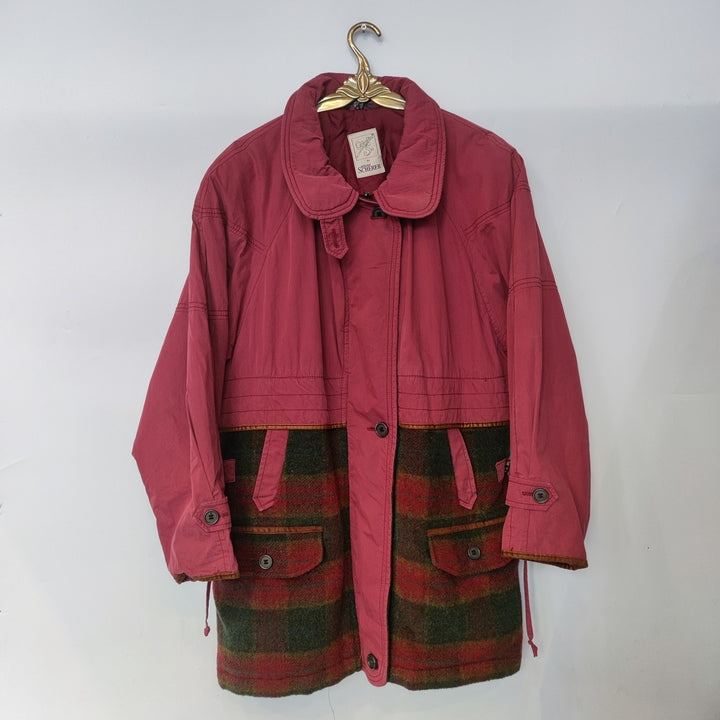 M Lange Jacke mitteldick halbkariert pink