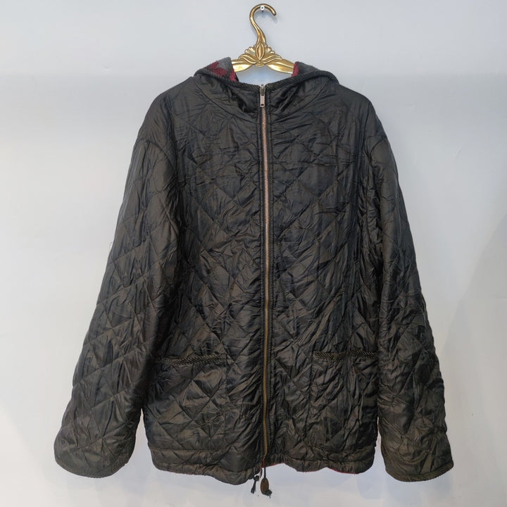 L-XL Fleece Jacke Wendejacke magentarot