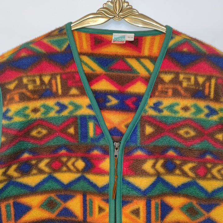 L Fleece Weste geometrische Musterv