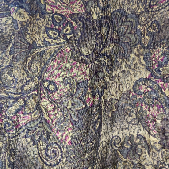 M-L Wolljacke indische Blumenmuster grün/gelb
