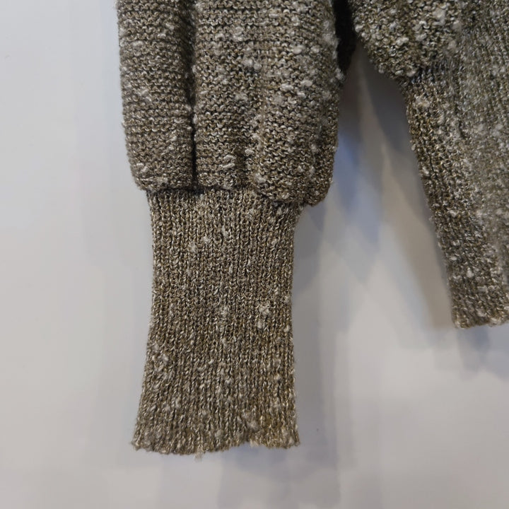 M Handmade Strickjacke Blätter beige