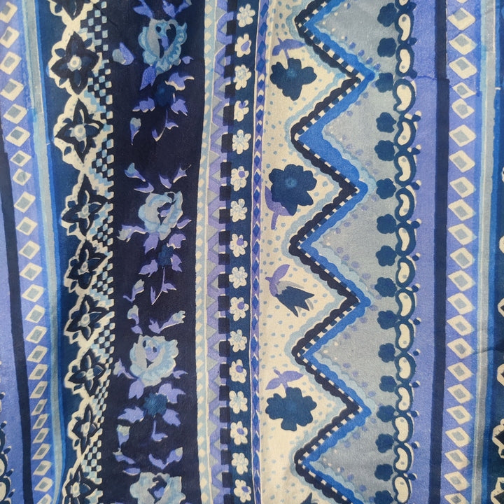 M Seidenhemd griechische Skulpturen schwarz/blau