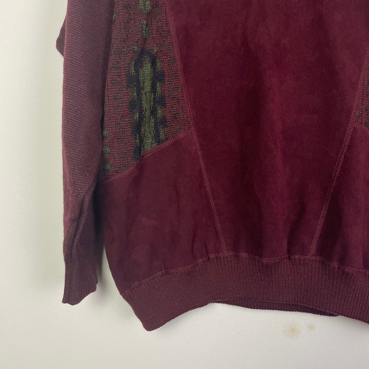 M Pullover abstrakte Muster weinrot
