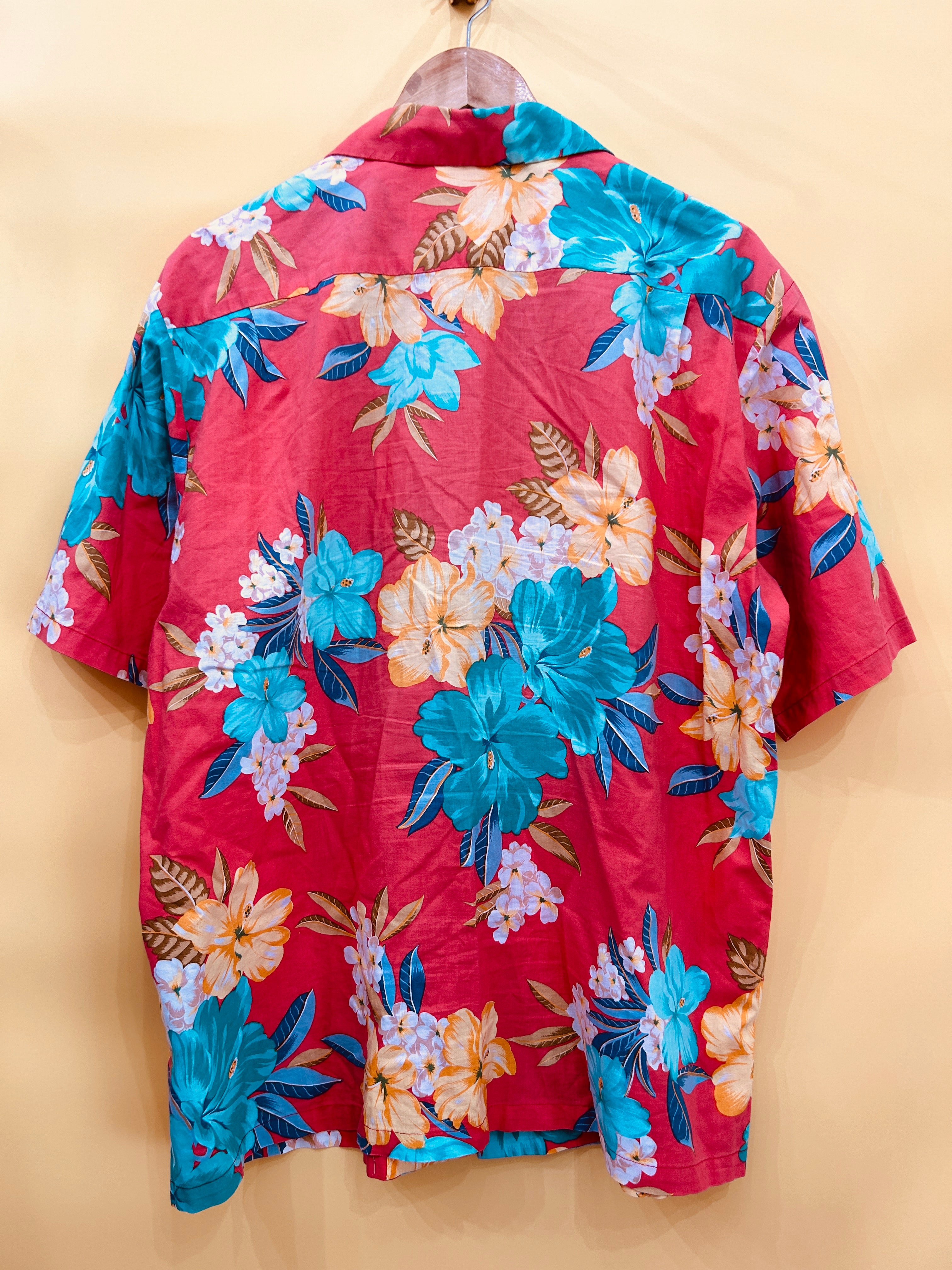 M-L Vintage Hawaii Shirt rot/blau