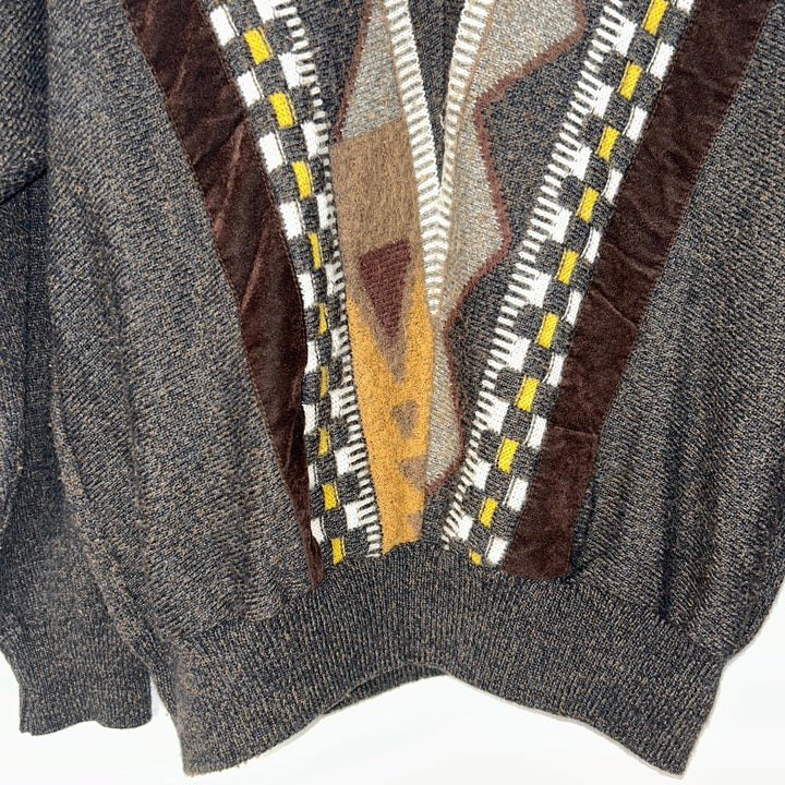 M Pullover geometrische Muster grau