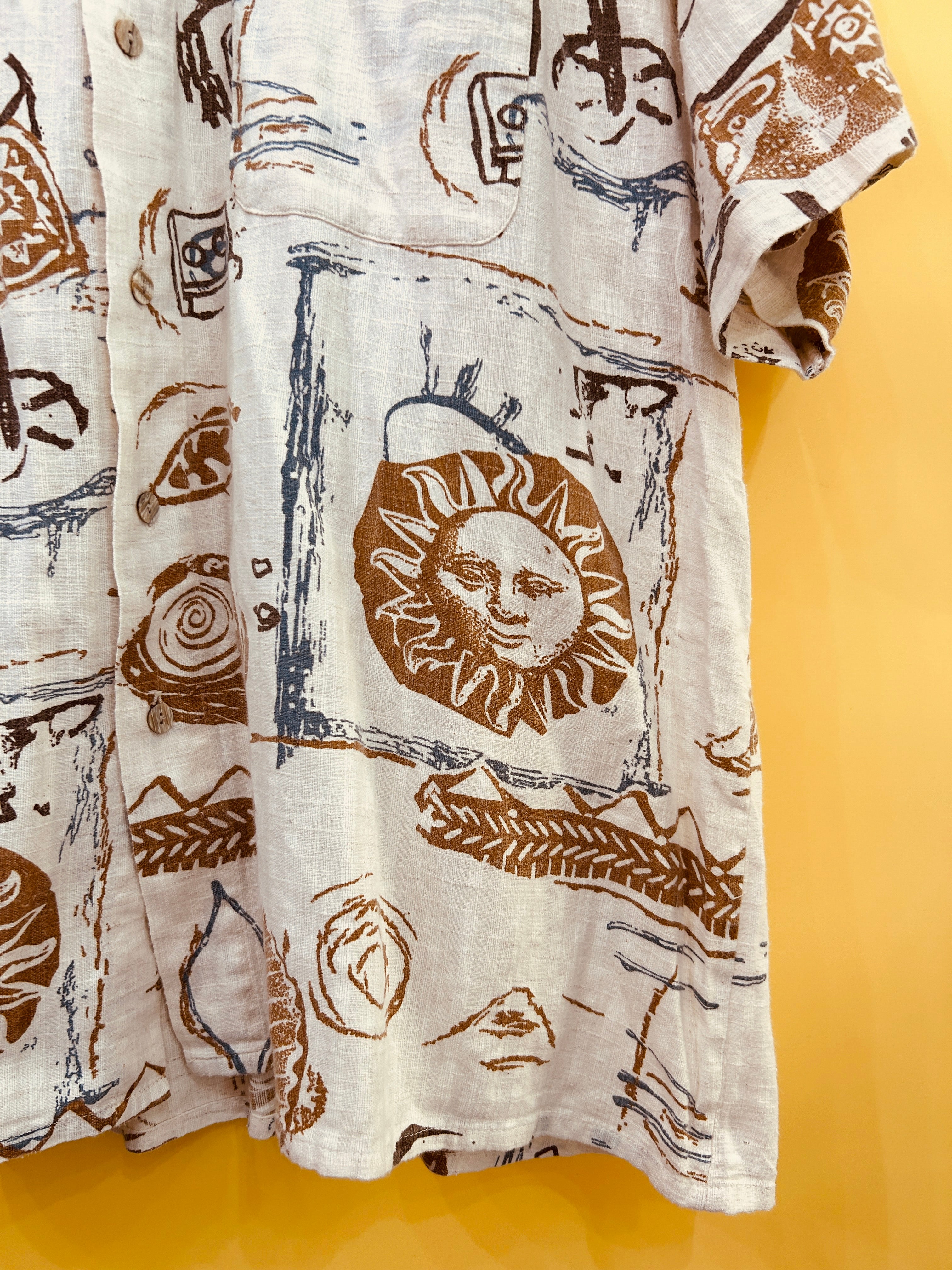 M-L Vintage Boho Shirt Sun