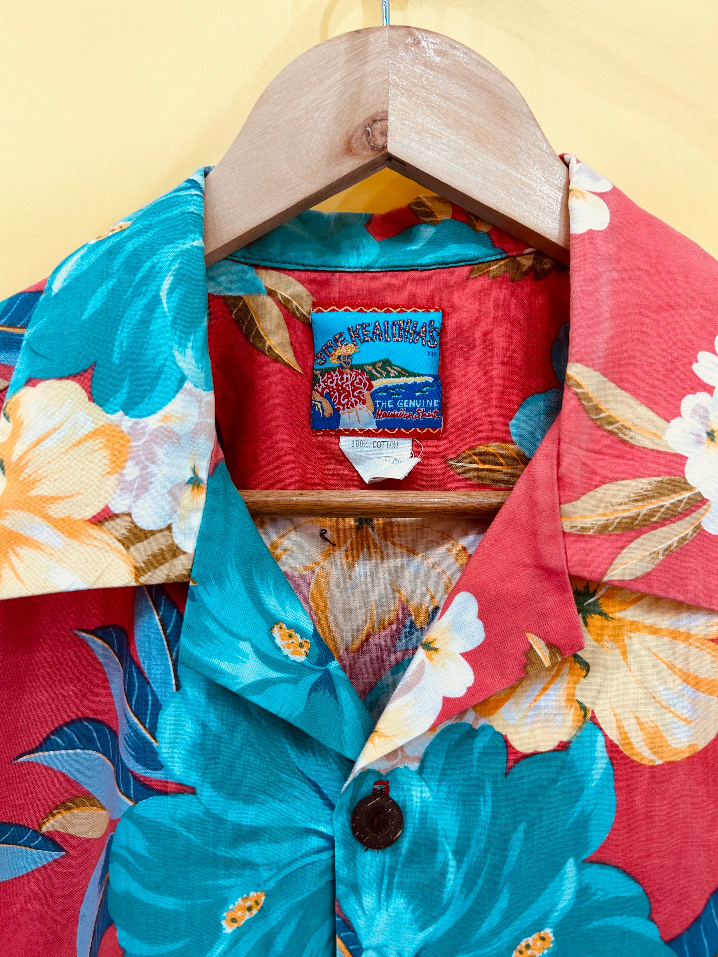 M-L Vintage Hawaii Shirt rot/blau