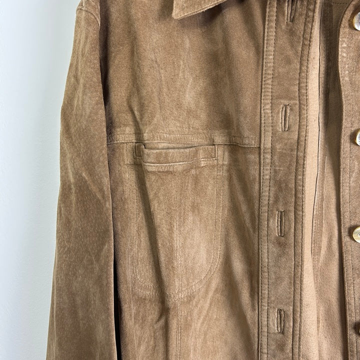 L Leder Hemd/Blazer braun