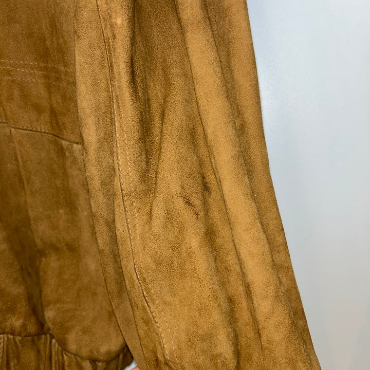 M Wildlederjacke mit Glattlederelementen braun