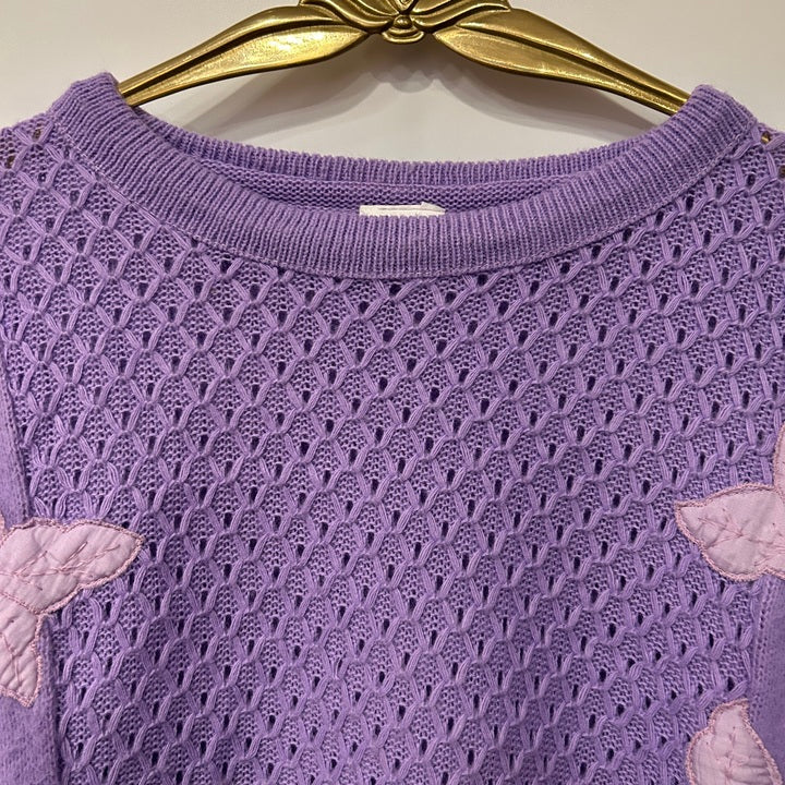 M Pullover Blumen lila