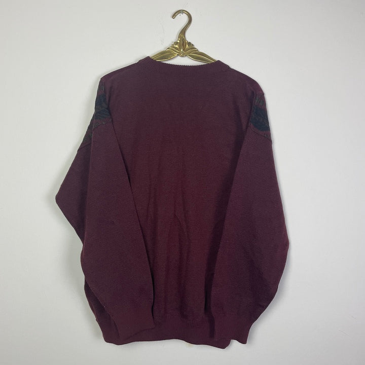 M Pullover abstrakte Muster weinrot