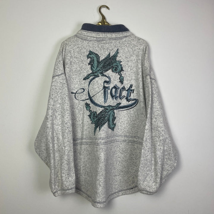 L-XL Fleece Sweater grau