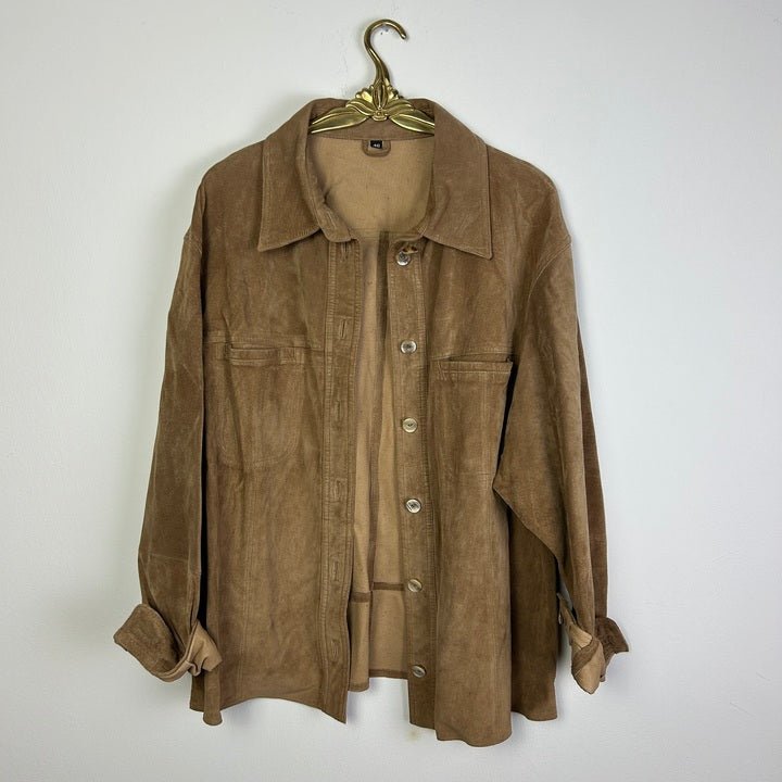 L Leder Hemd/Blazer braun