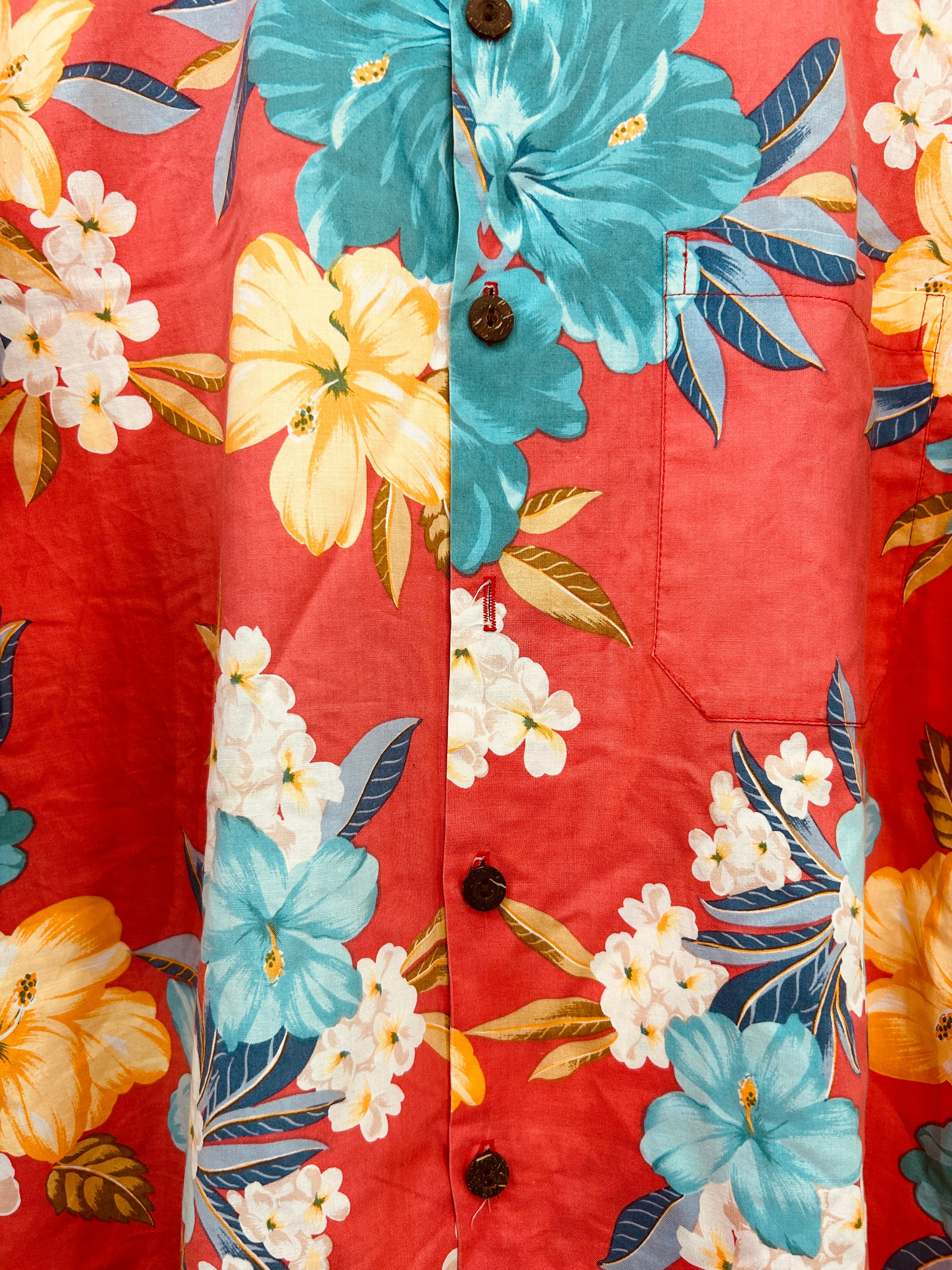M-L Vintage Hawaii Shirt rot/blau