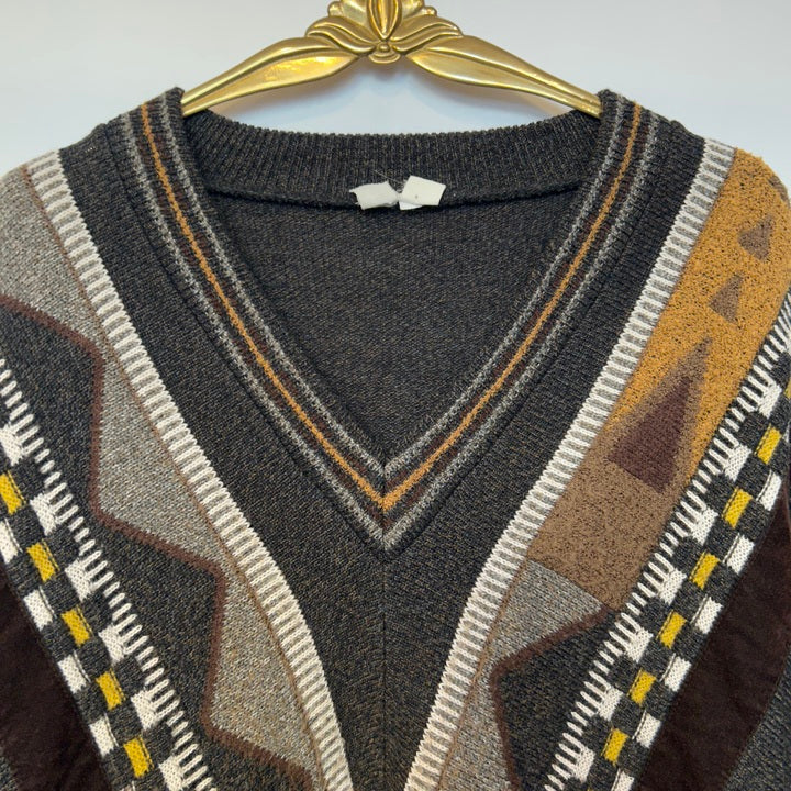 M Pullover geometrische Muster grau
