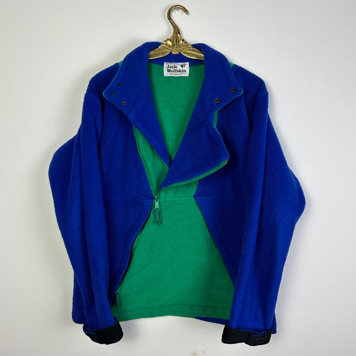 M-L Fleece Jack Wolfskin grün/blau