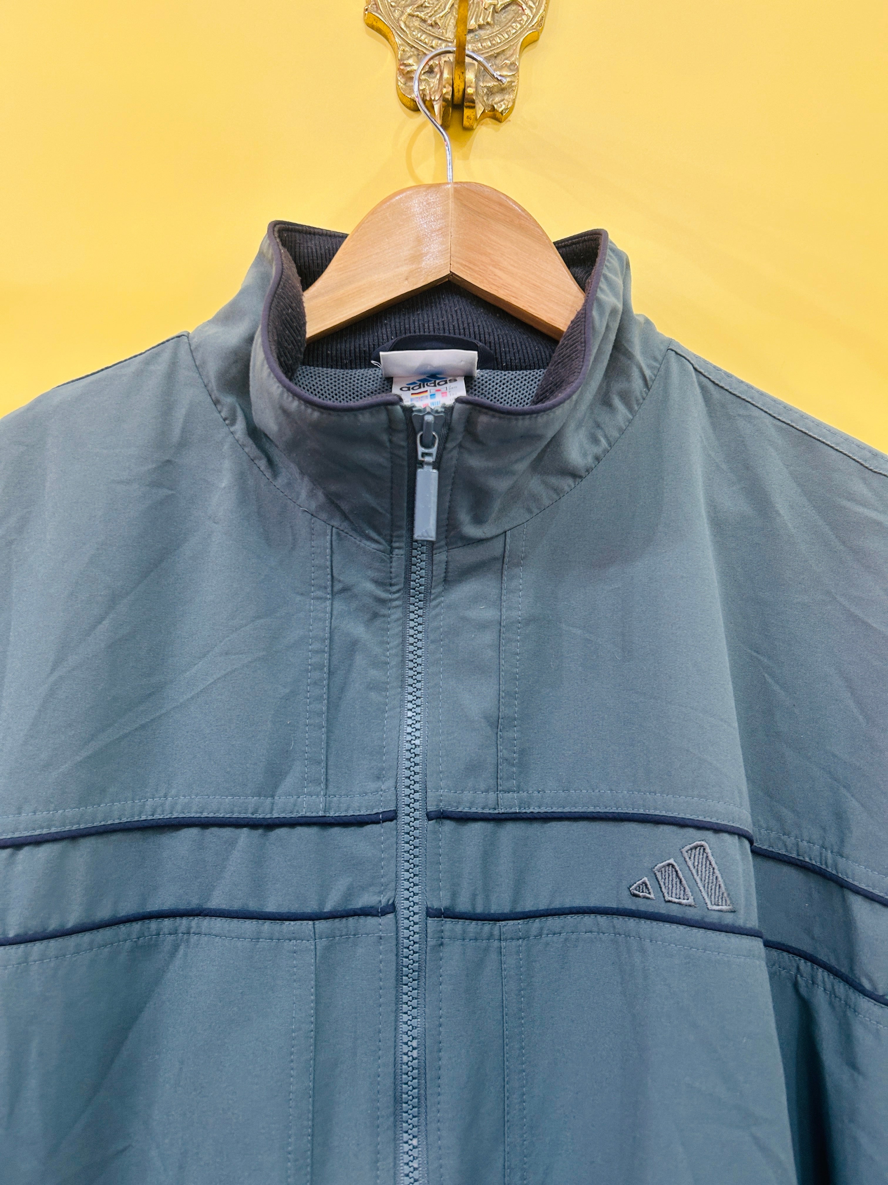 L Vintage Adidas Track Jacket green/gray