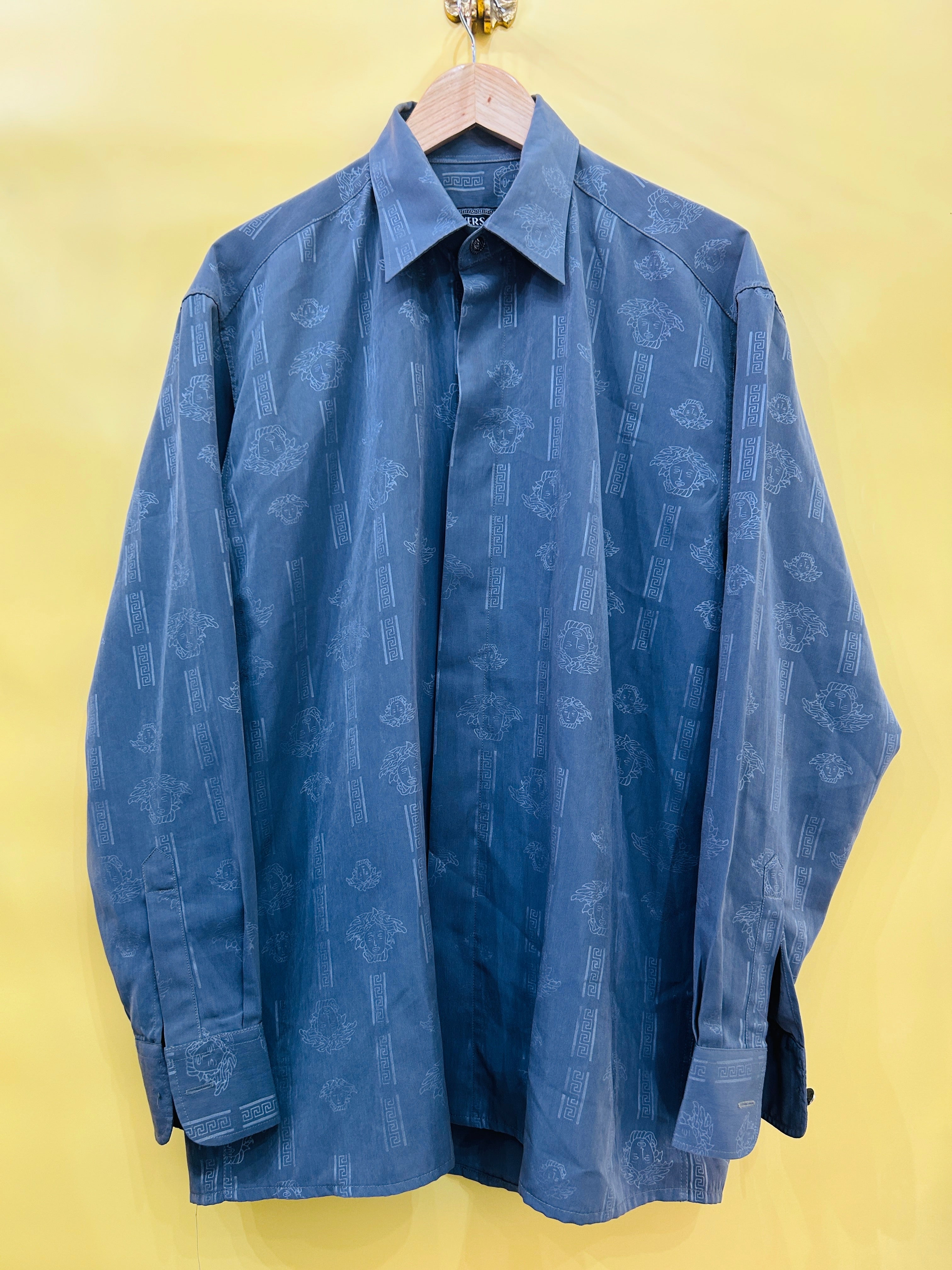 L Vintage Versace Oversacer classic Shirt gray/blue