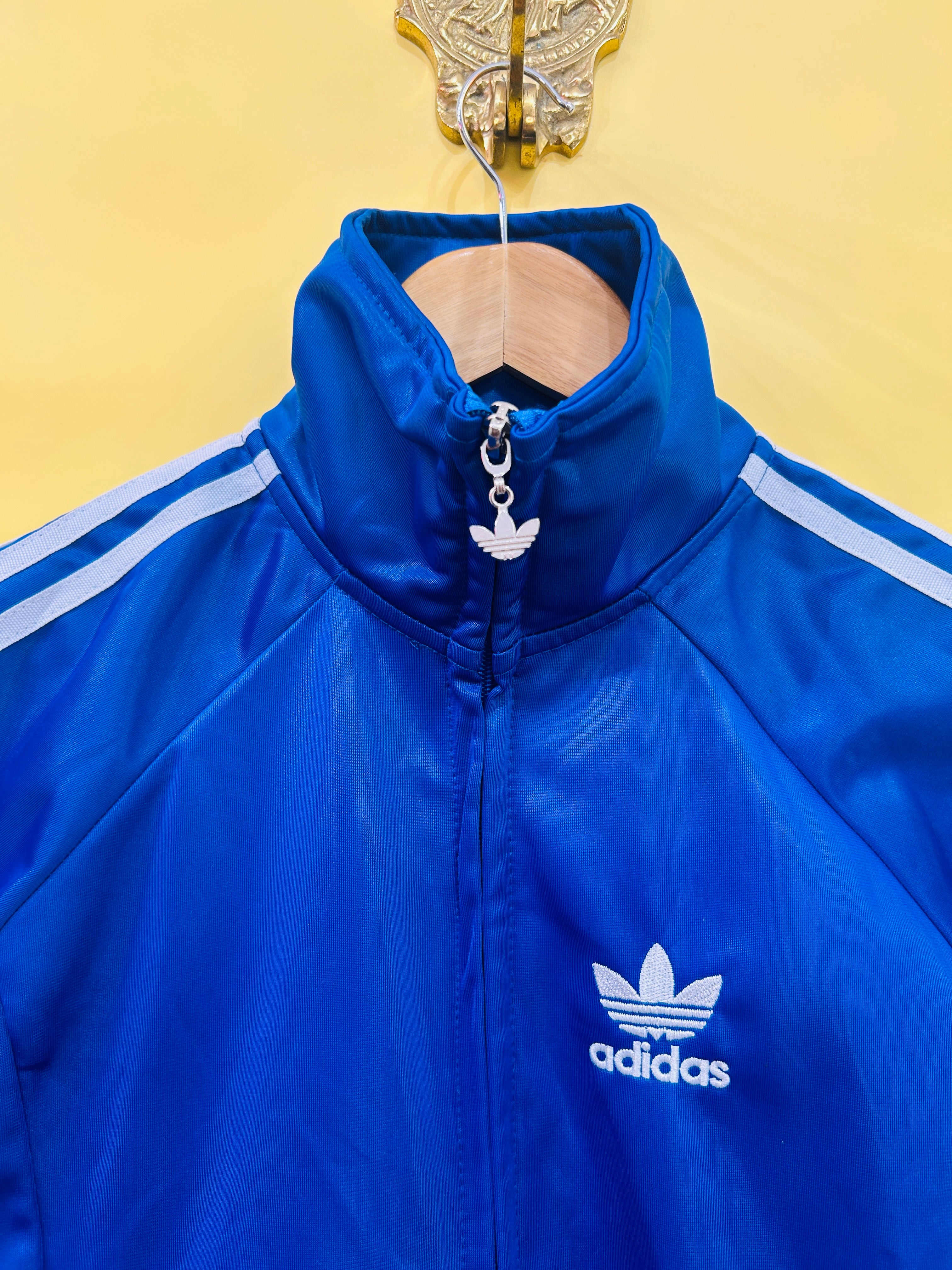 S Vintage Adidas Trainingsjacke original blau