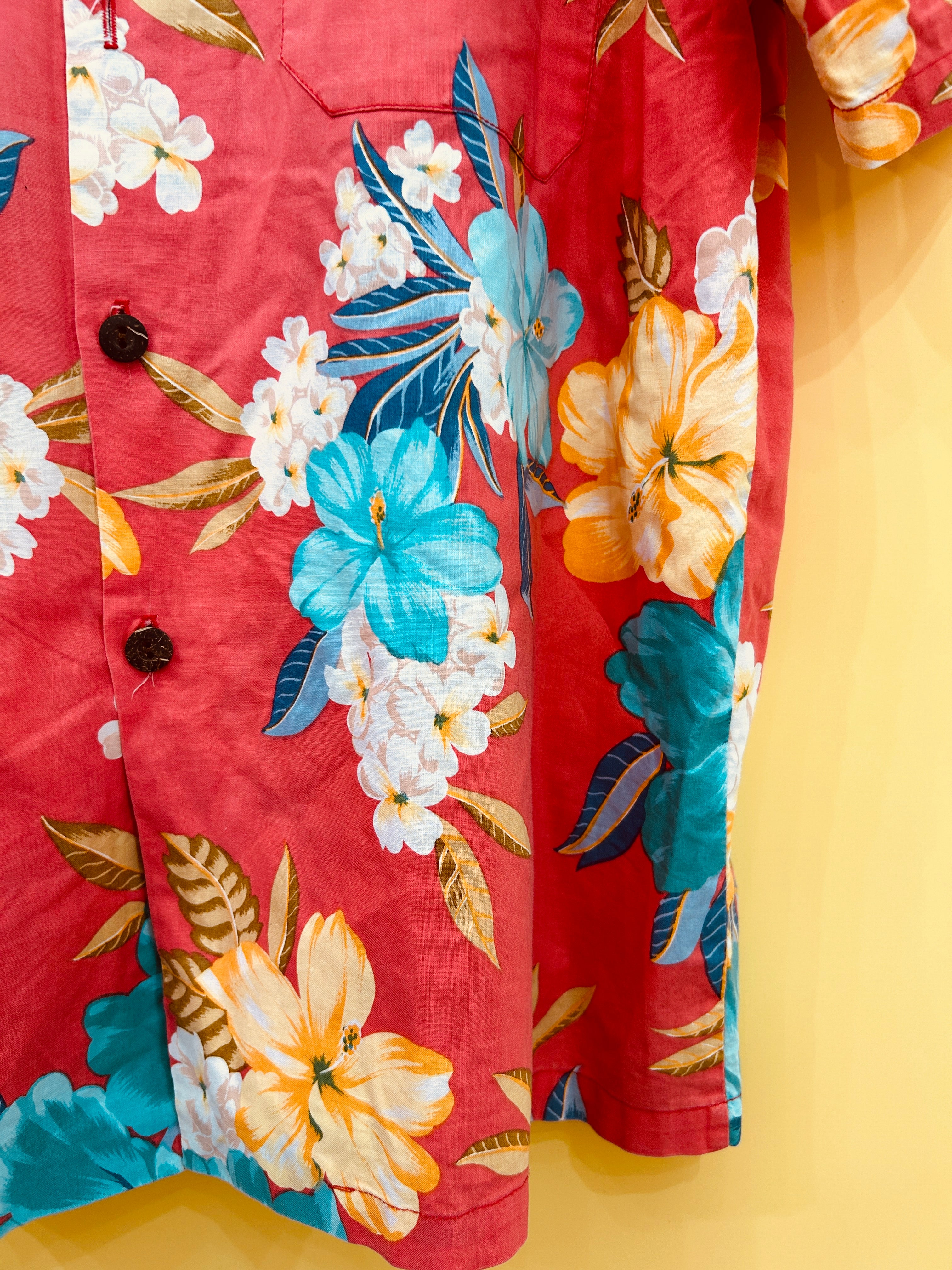 M-L Vintage Hawaii Shirt rot/blau