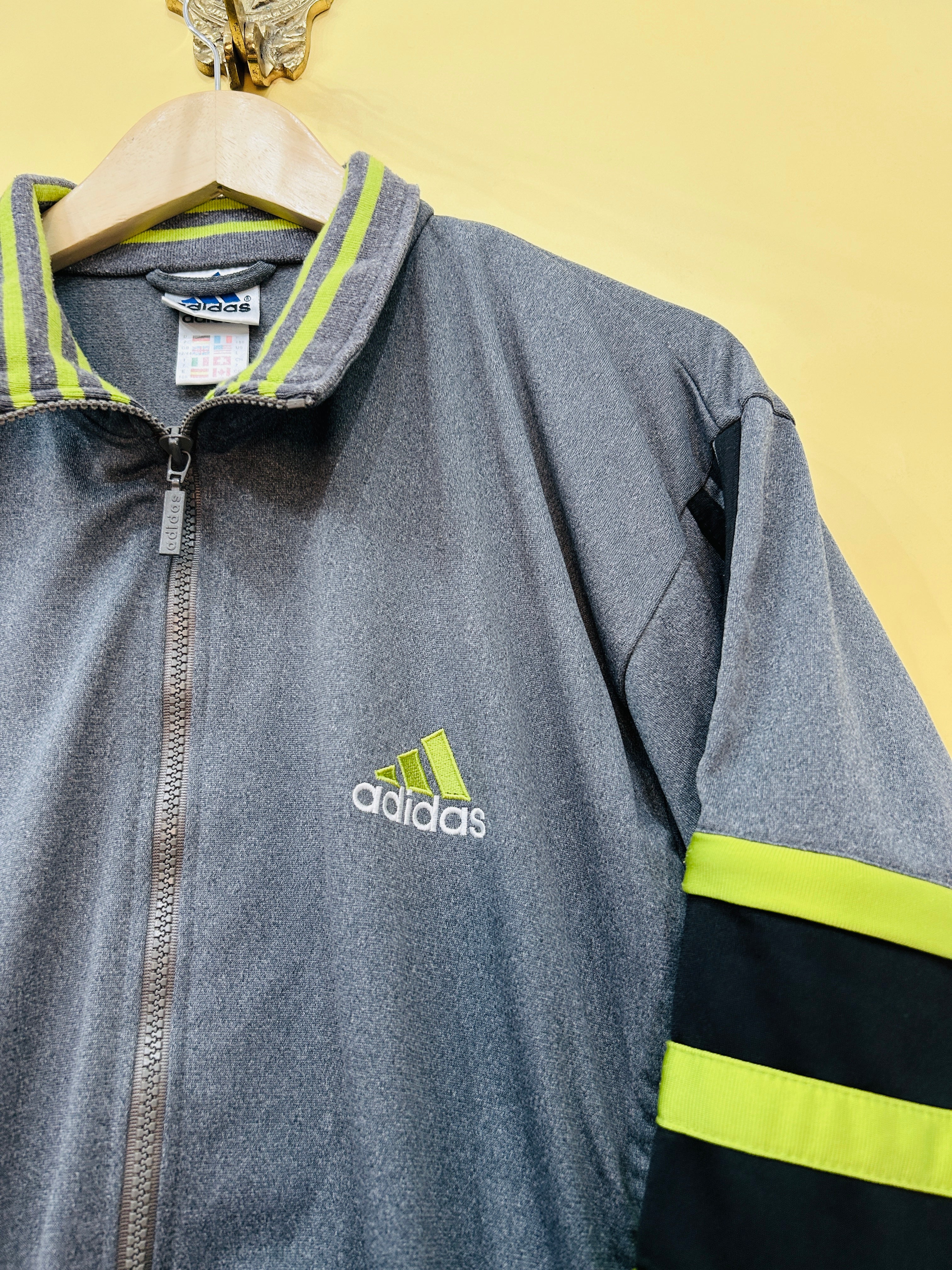 L Adidas Trainingsjacke grau/grün