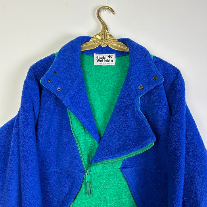 M-L Fleece Jack Wolfskin grün/blau