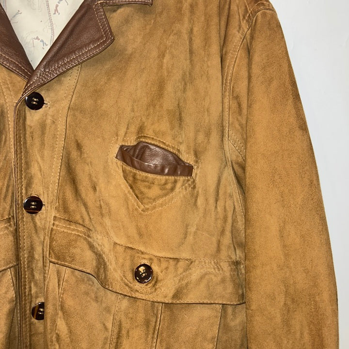 M Wildlederjacke mit Glattlederelementen braun