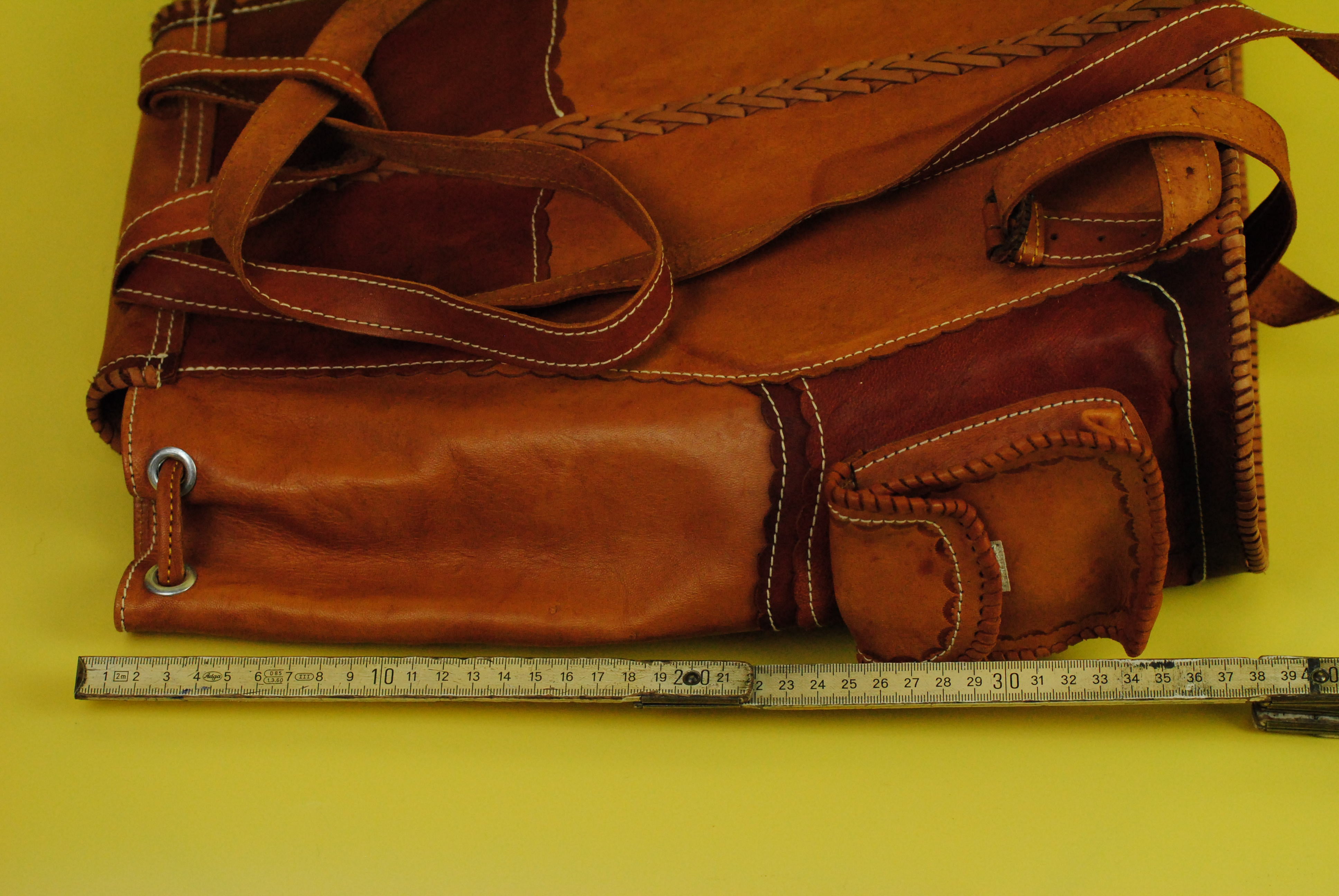 Hand made Cuba Lederrucksack in hell braun