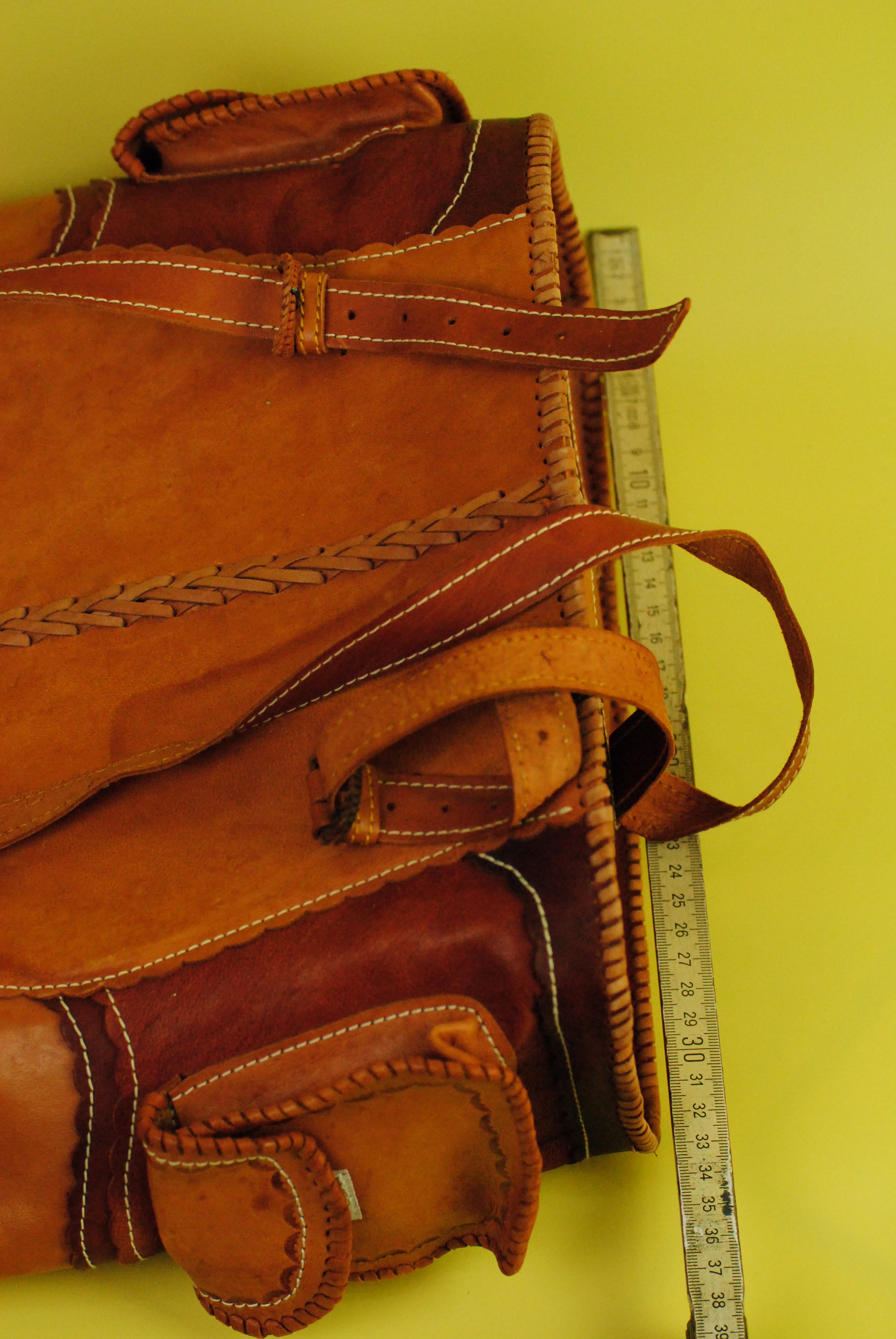 Hand made Cuba Lederrucksack in hell braun