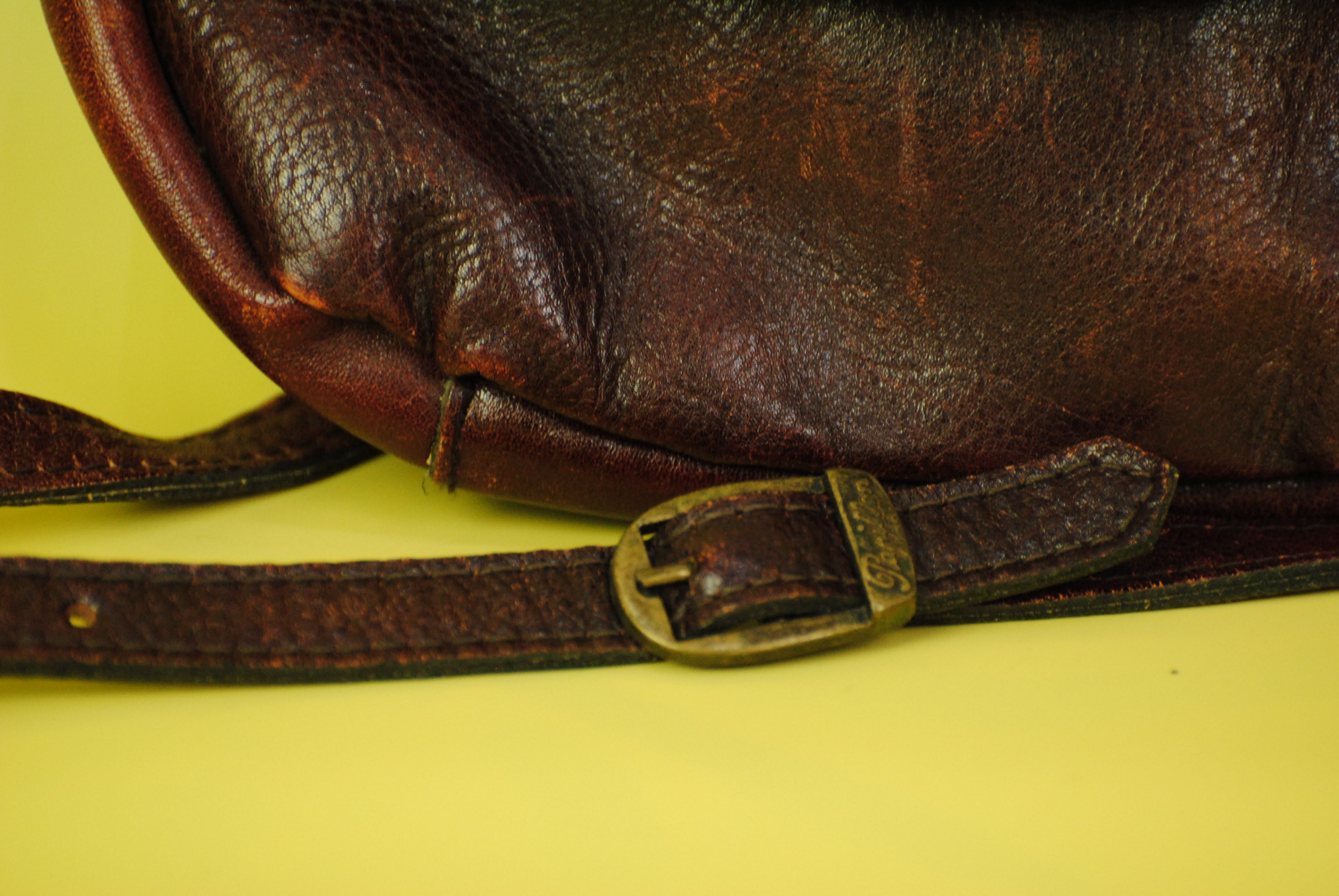 Papillon Vintage Leder Handtasche in braun